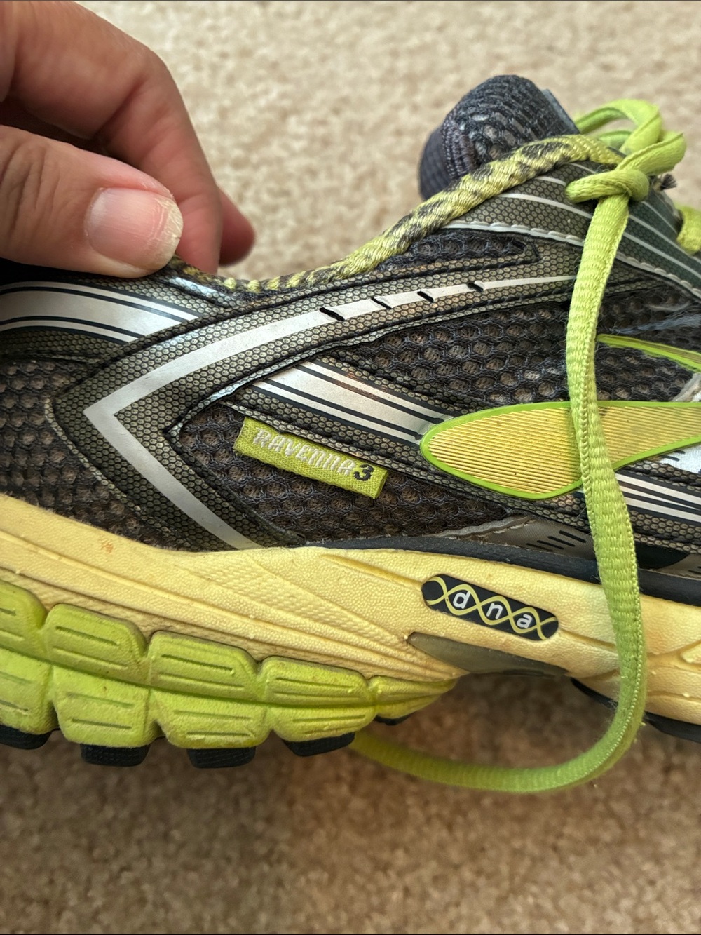 Brooks Men's Running Sneakers - Black & Lime - Picture 3 of 8